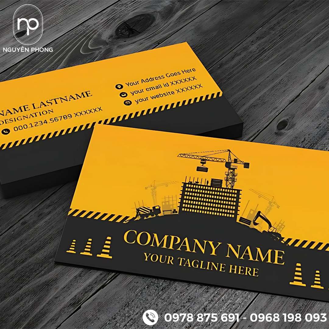 Card visit công ty xây dựng trẻ trung